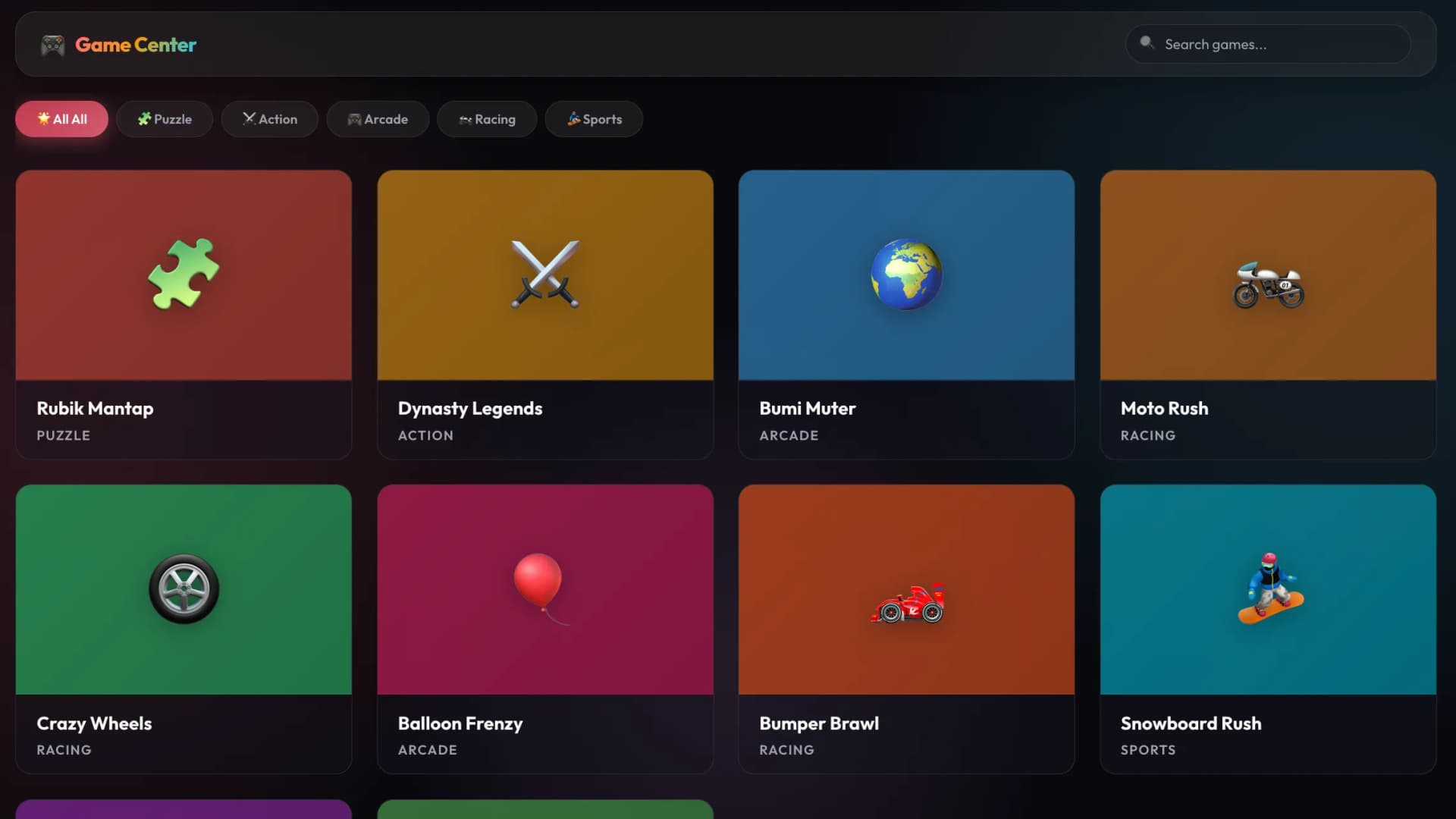 Games Center desktop screenshot 0
